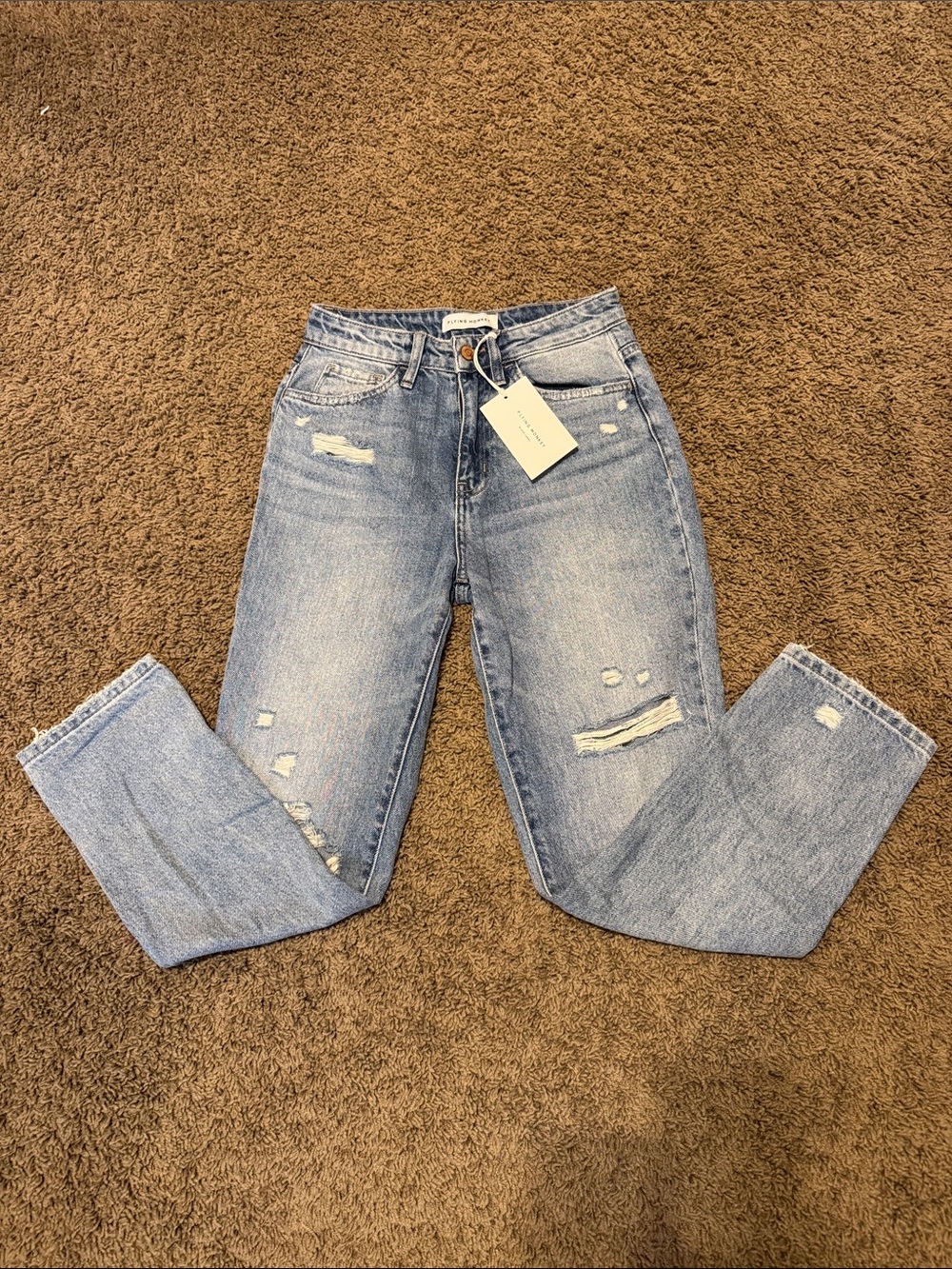 NWT Flying Monkey Light Blue Distressed Jeans